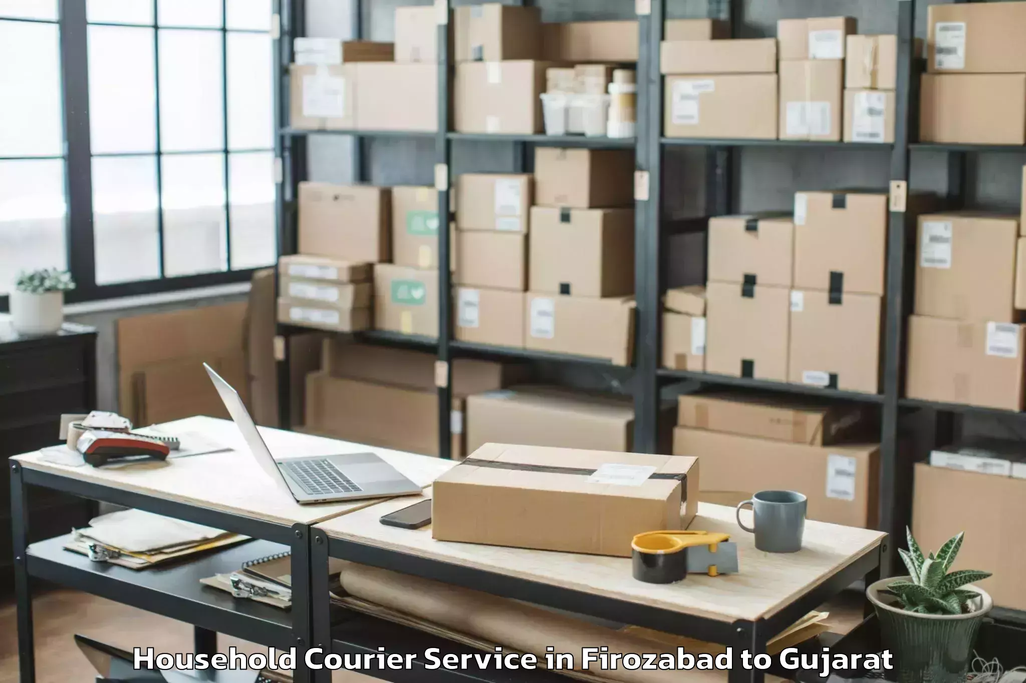 Top Firozabad to Limbdi Household Courier Available